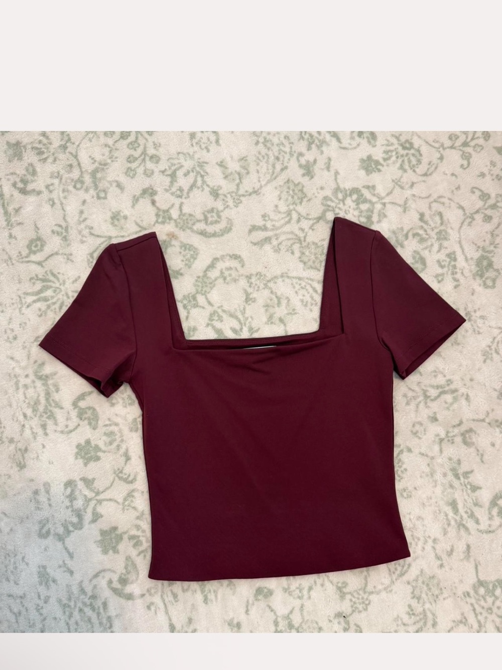 Babaton Square Neck Crop Top - Wine/ Burgundy